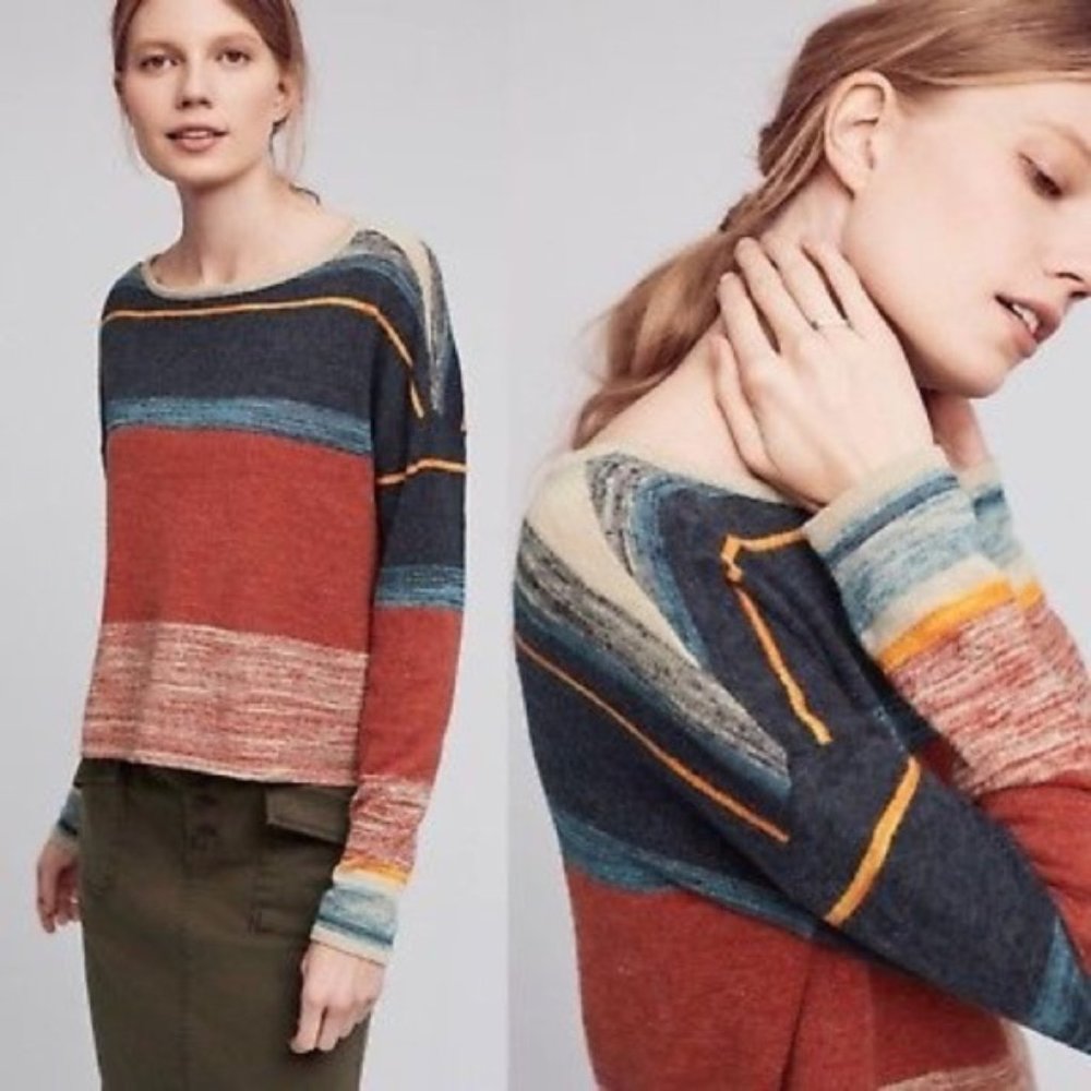 Anthropologie Moth Samedi Striped Sweater